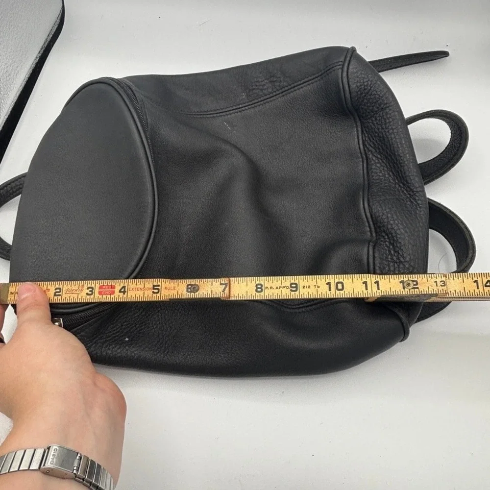 Vtg M. London Leathercraft Backpack Black Leather Purse Minimalist Rucksack EUC